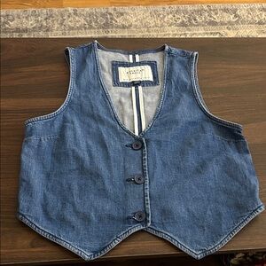 American Eagle Outfitters Blue Denim Vest